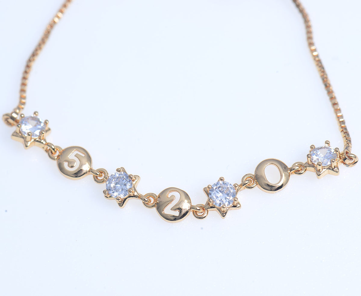 Adorable slang "520" Bracelet gold plated west shell jewelry