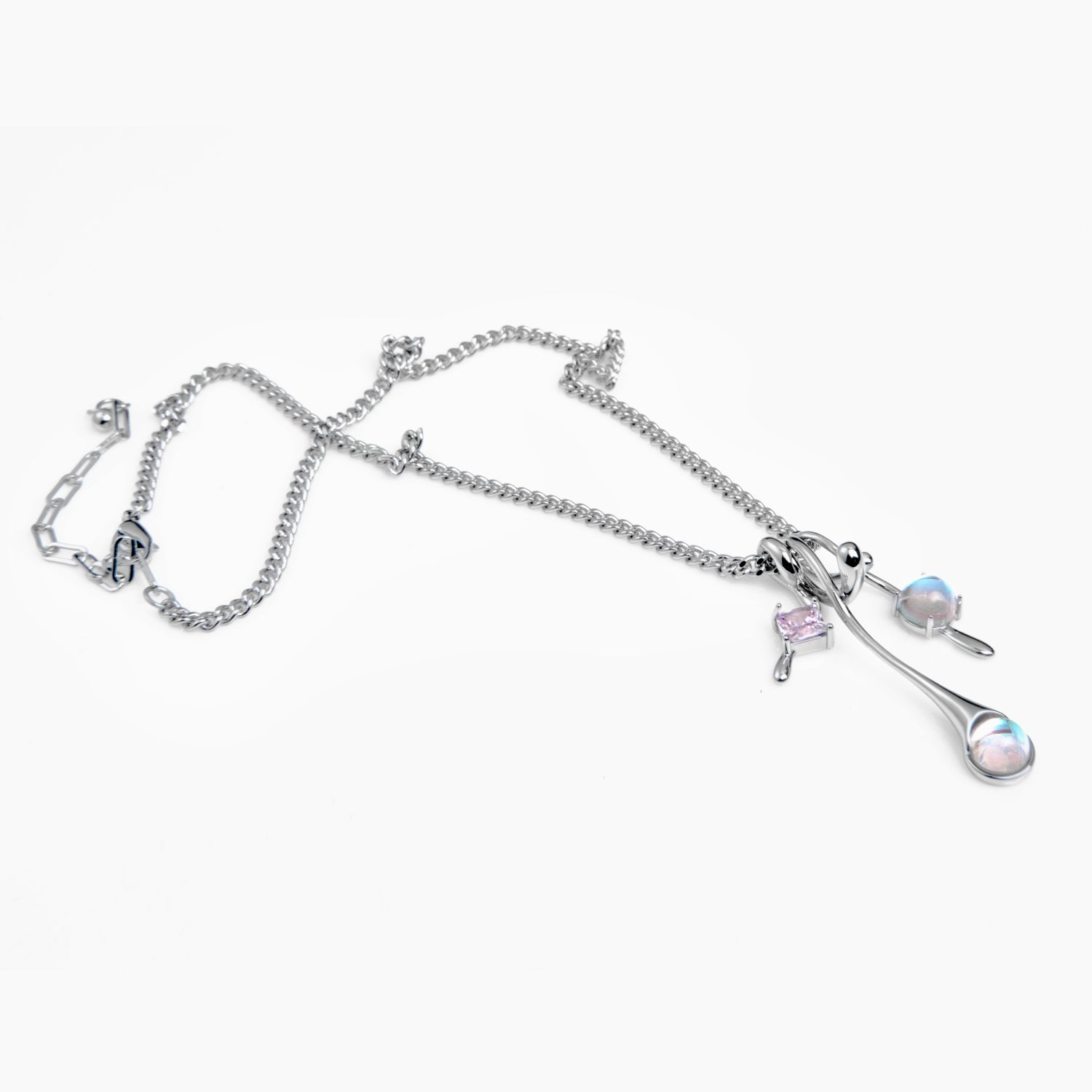 Moonstone Triple Pendant Necklace