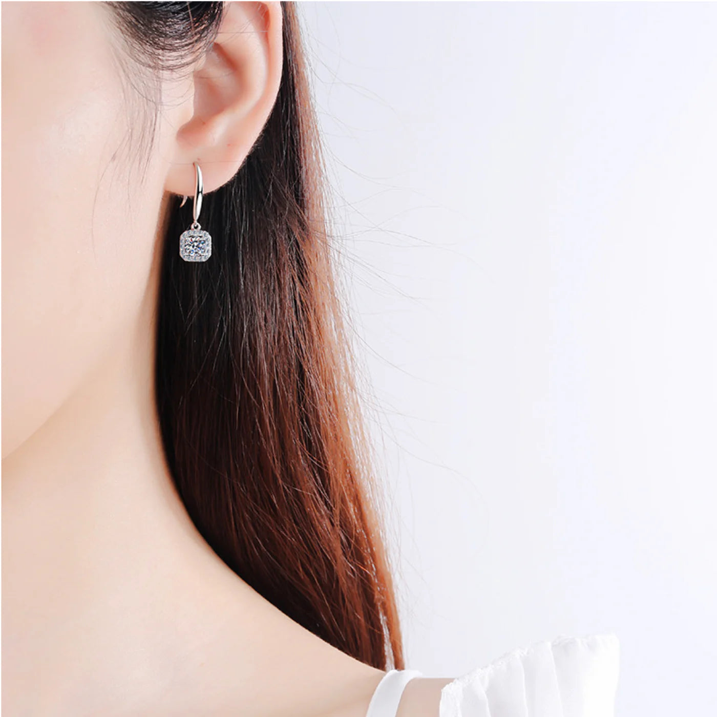 Moissanite diamond Drop earrings
