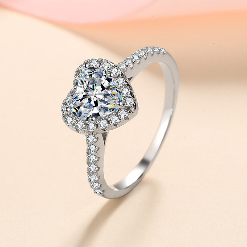 Moissanite Diamond Engagement Ring Heart