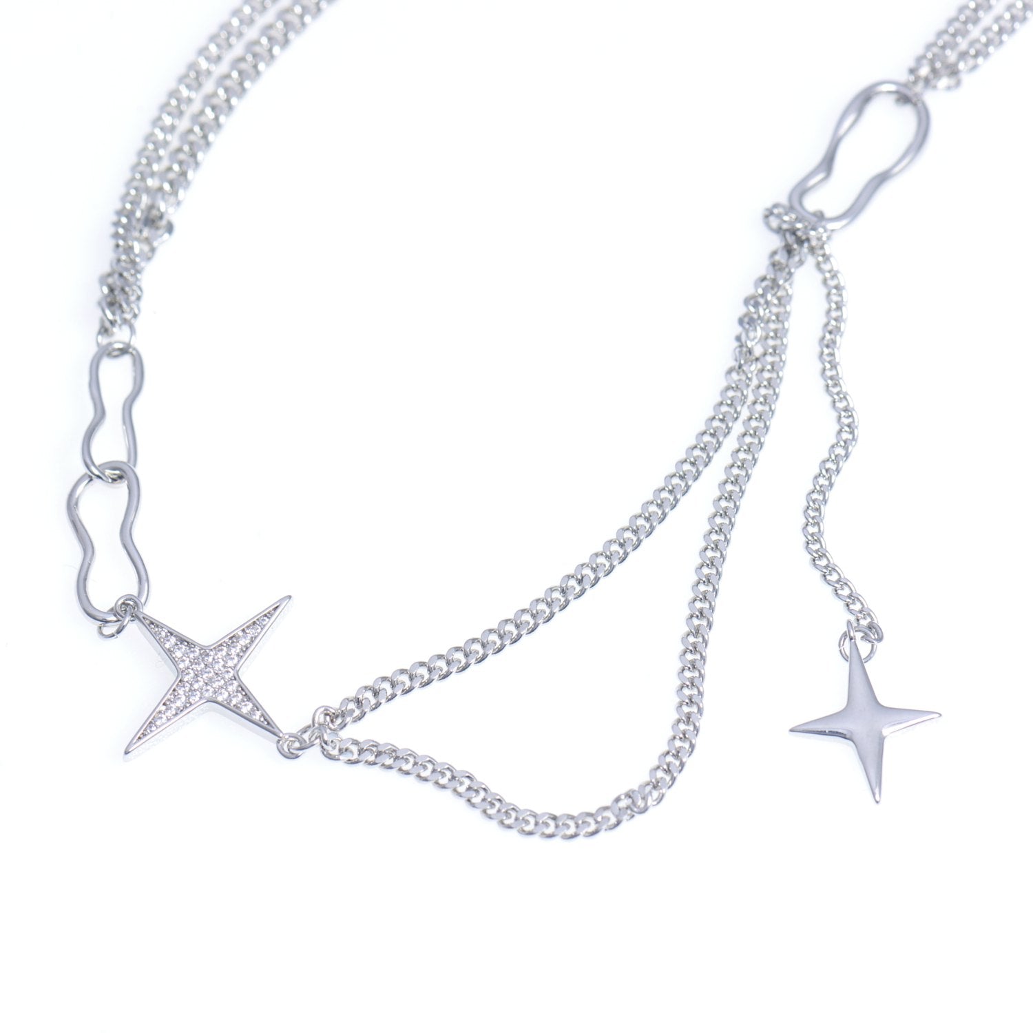 Meteor-like Shimmer Double-layer Necklace