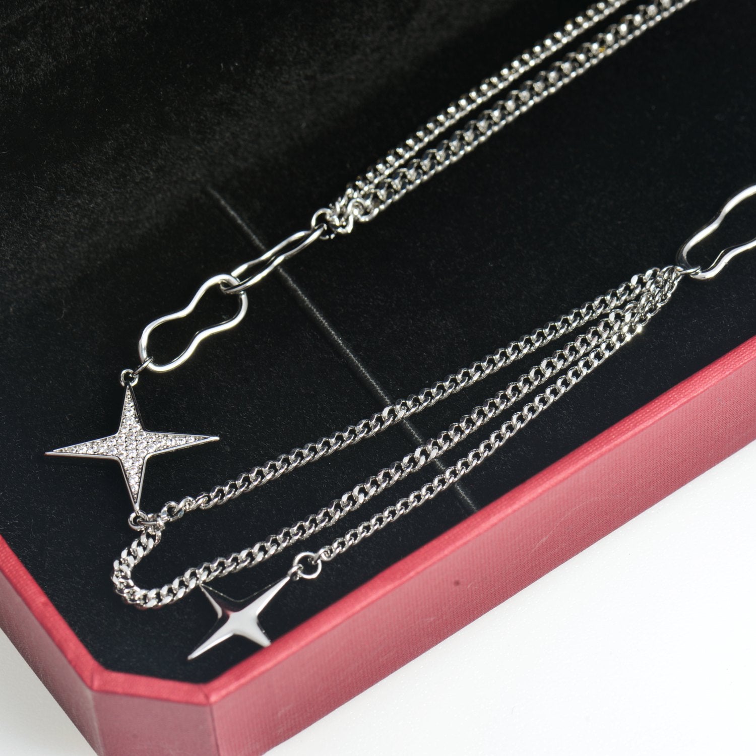 Meteor-like Shimmer Double-layer Necklace