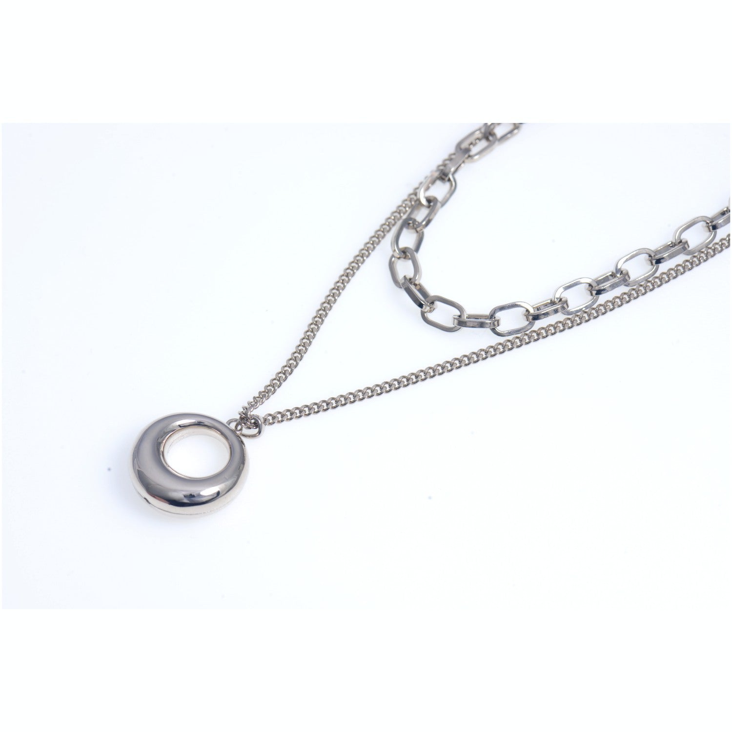 Hollow Pendant Double Necklace