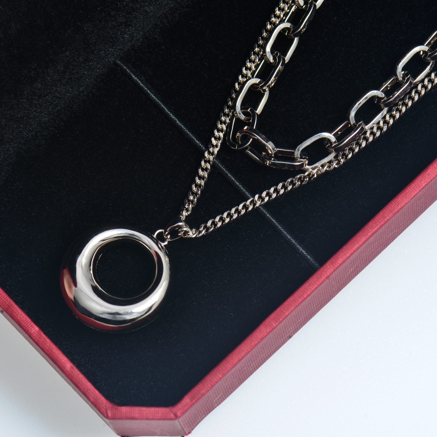 Hollow Pendant Double Necklace
