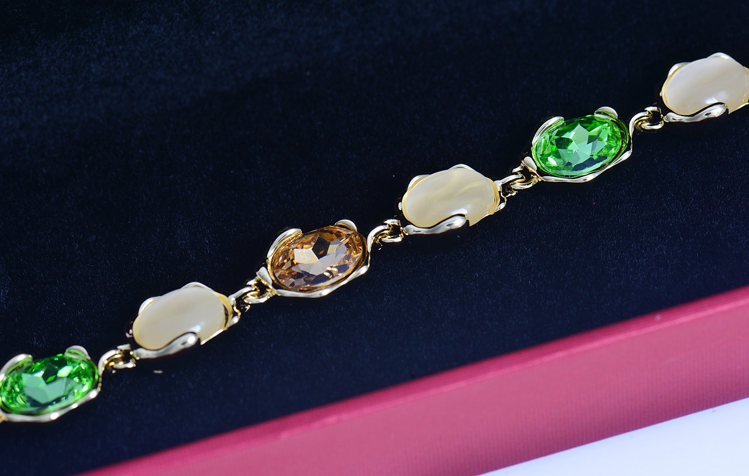 Swarovski Crystal & Lab Opal Inlaid Bracelet