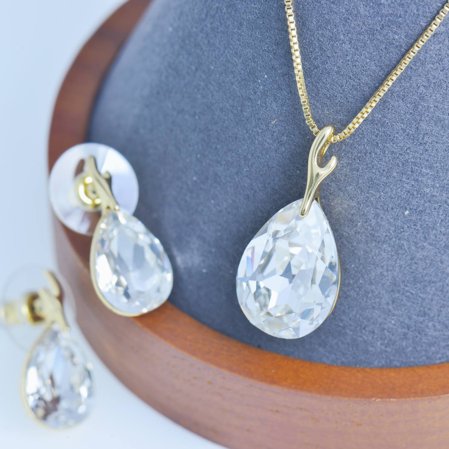 Antler drop Necklace and Earrings Matching Set