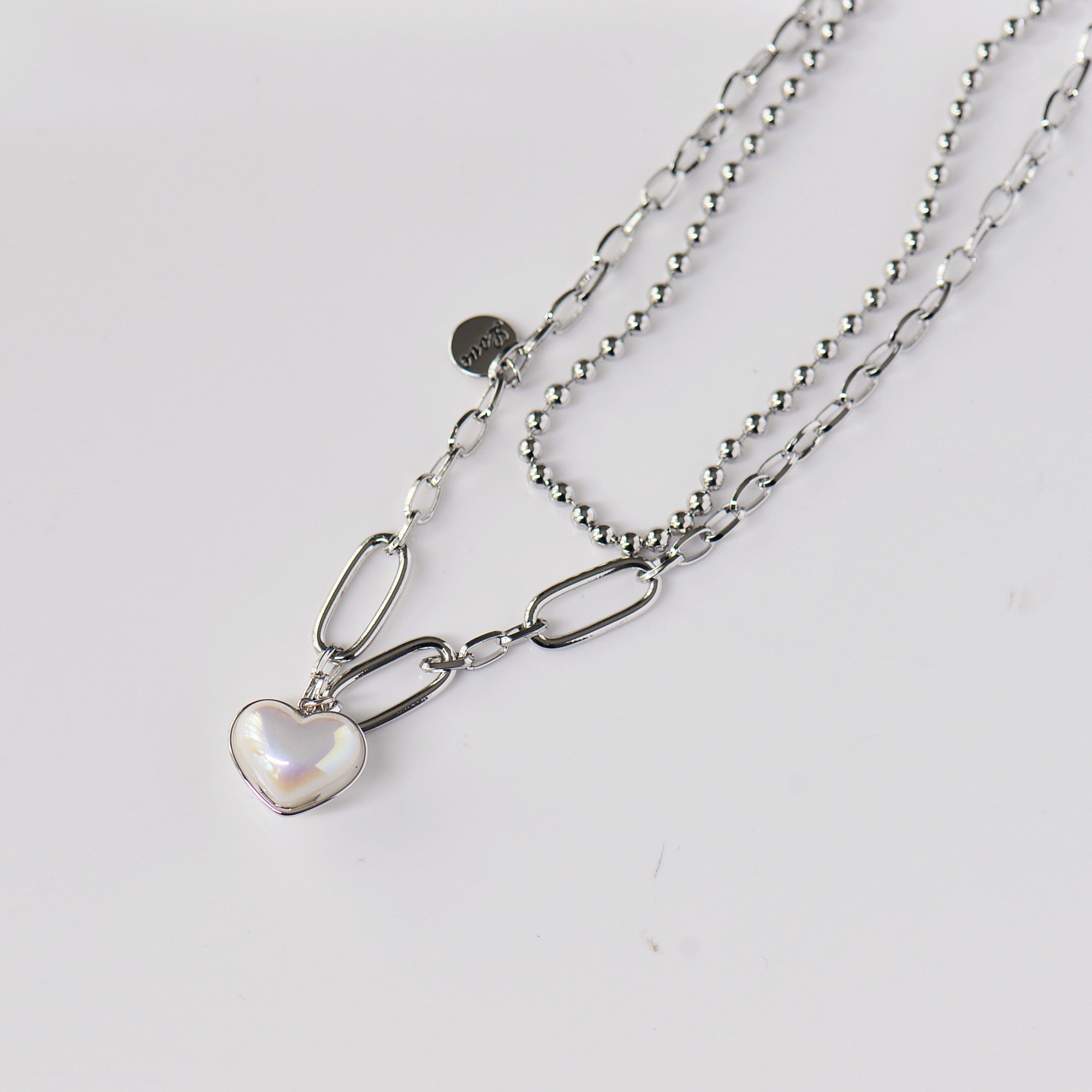 Heart Pendant Double Necklace