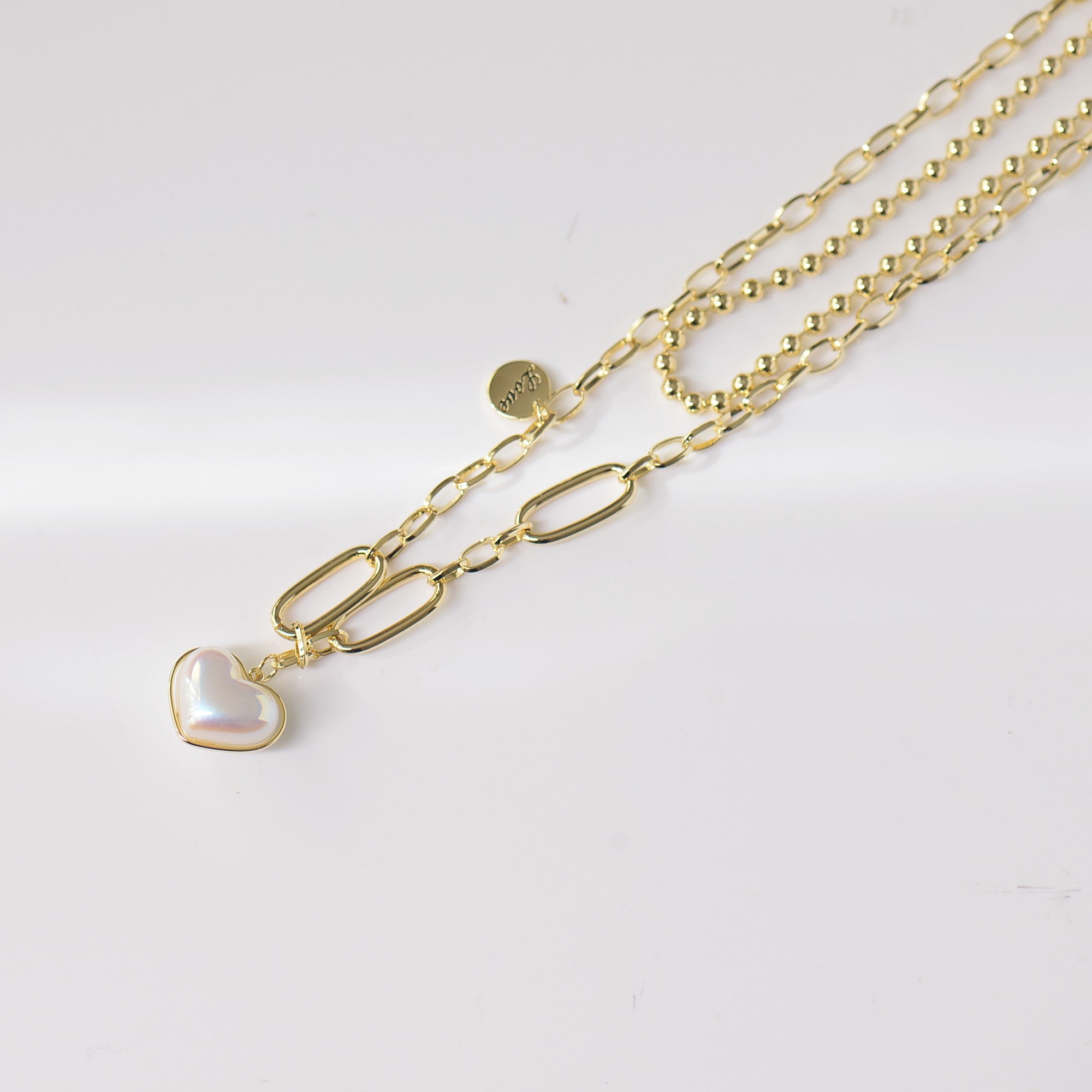 Heart Pendant Double Necklace