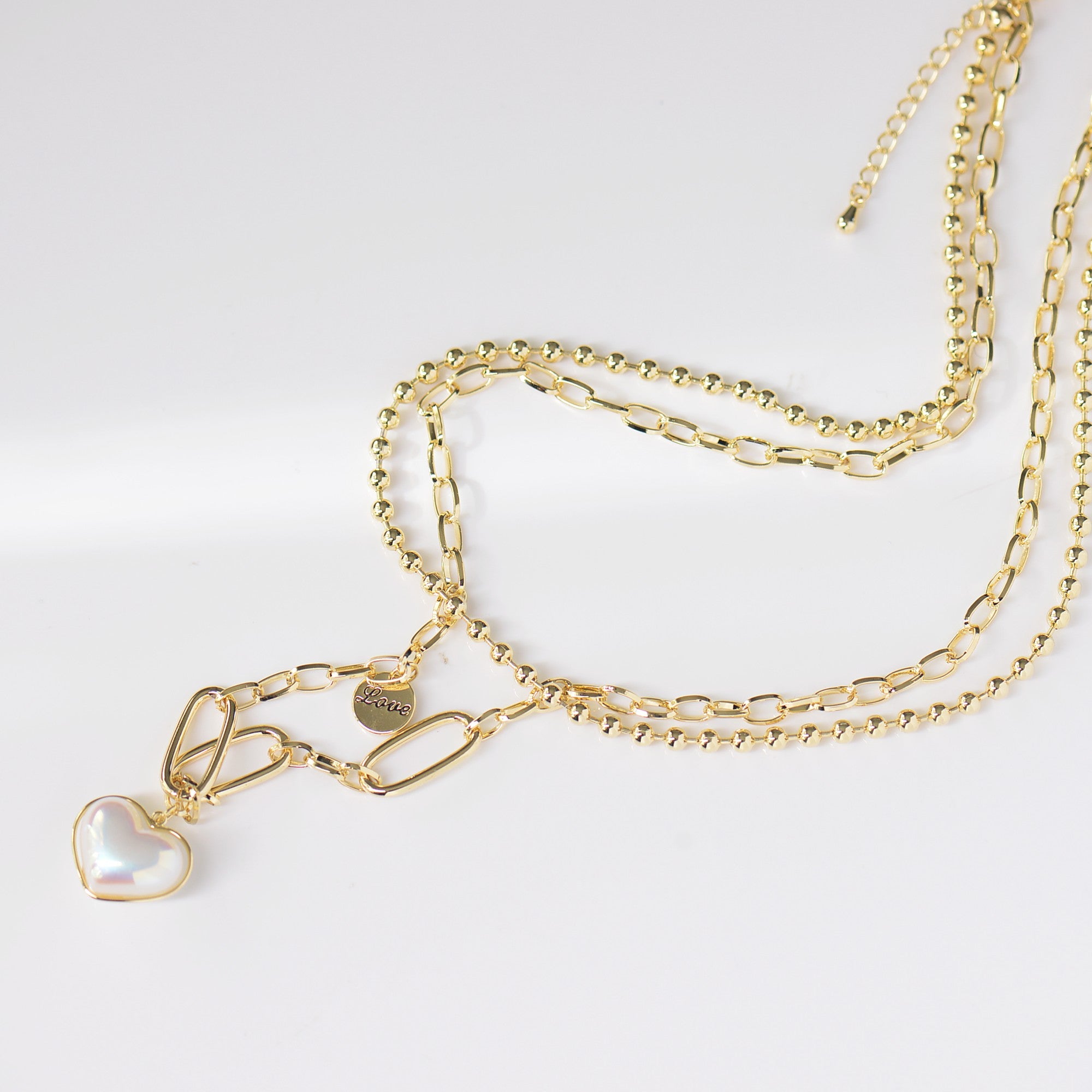 Heart Pendant Double Necklace