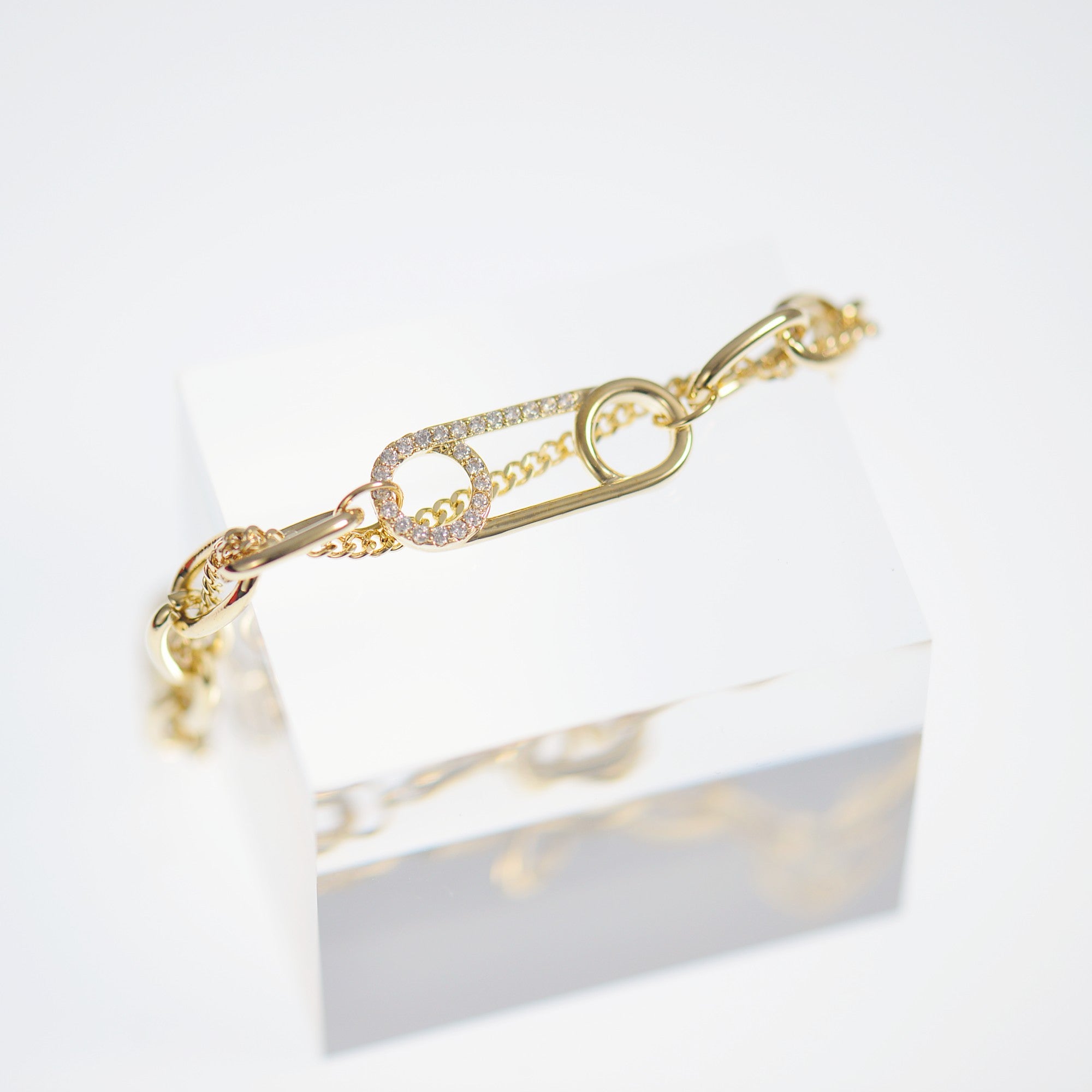 Paperclip Double Chain Bracelet