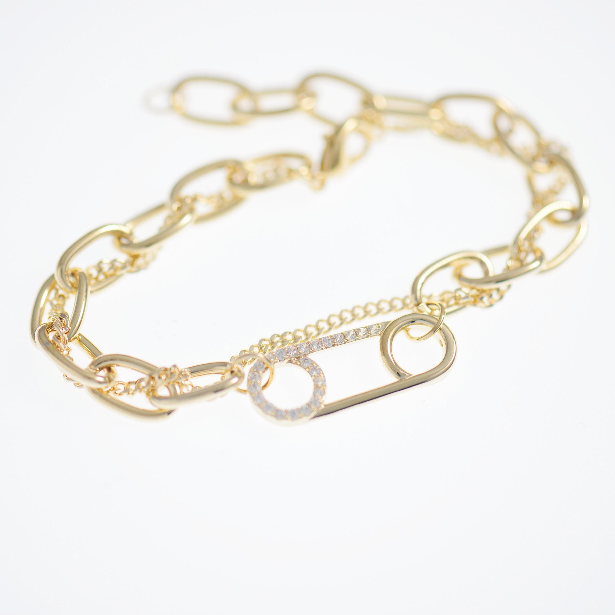 Paperclip Double Chain Bracelet