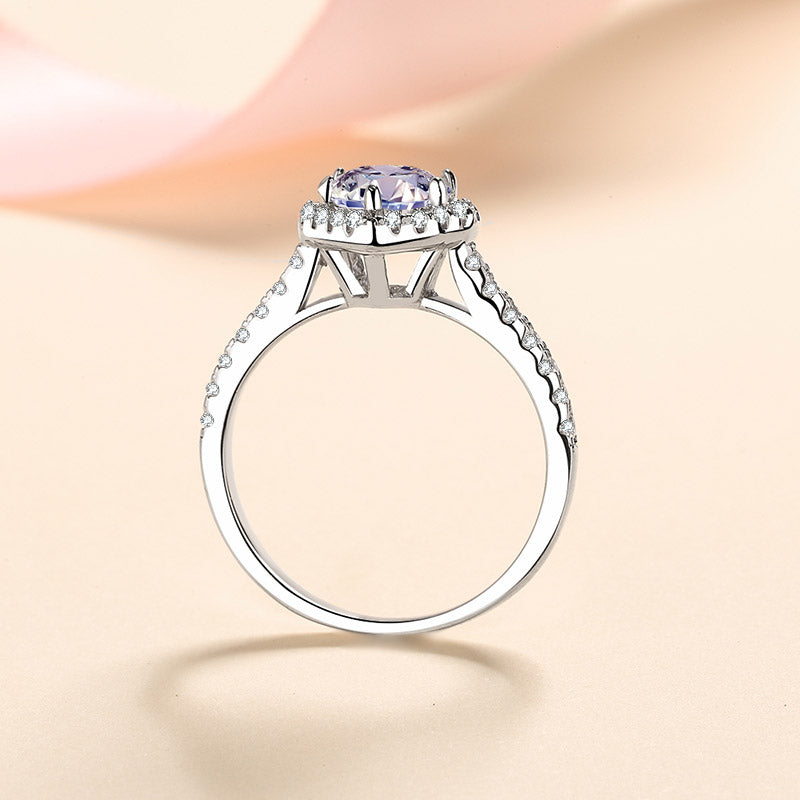Moissanite Diamond Engagement Ring Heart