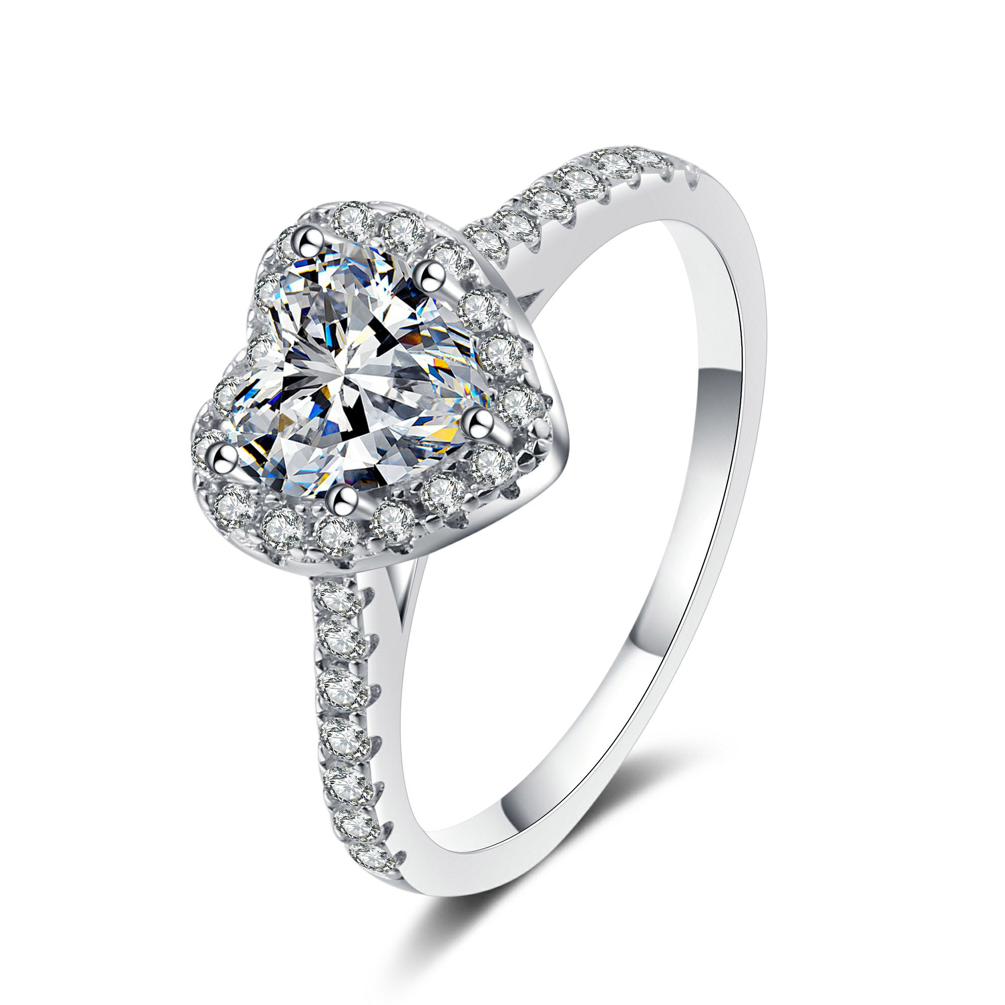 Moissanite Diamond Engagement Ring Heart