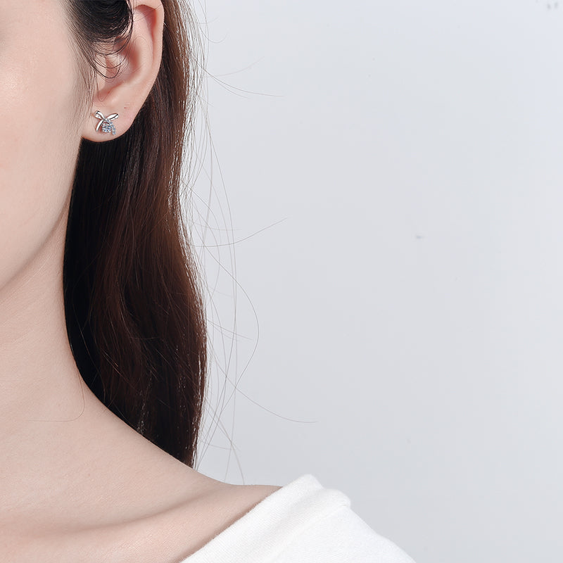 Moissanite Diamond Bowtie Stud