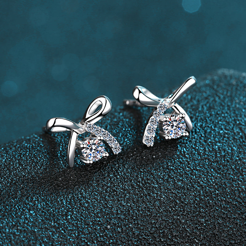 Moissanite Diamond Bowtie Stud