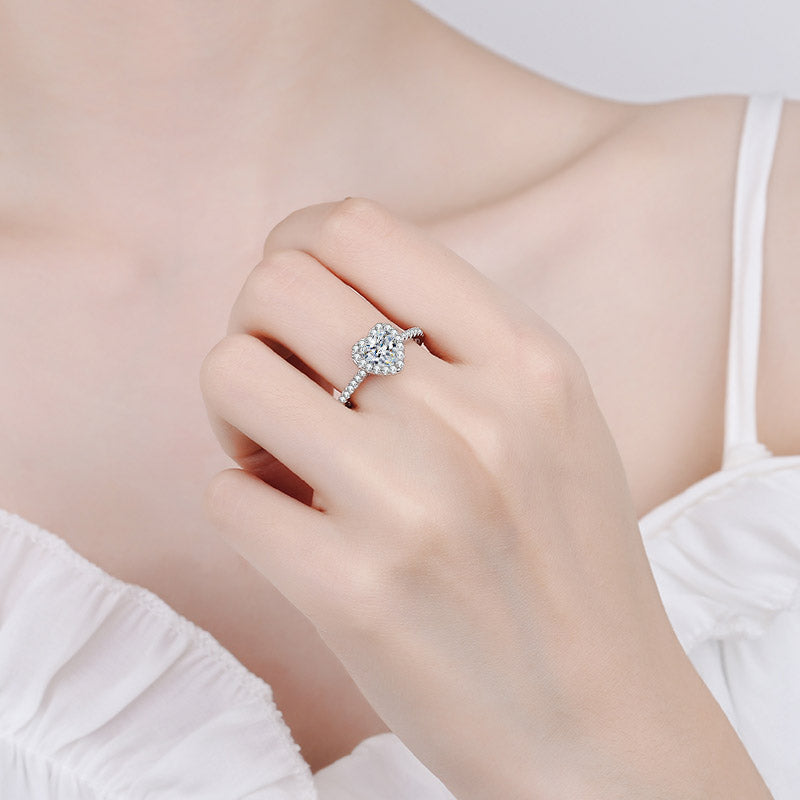 Moissanite Diamond Engagement Ring Heart