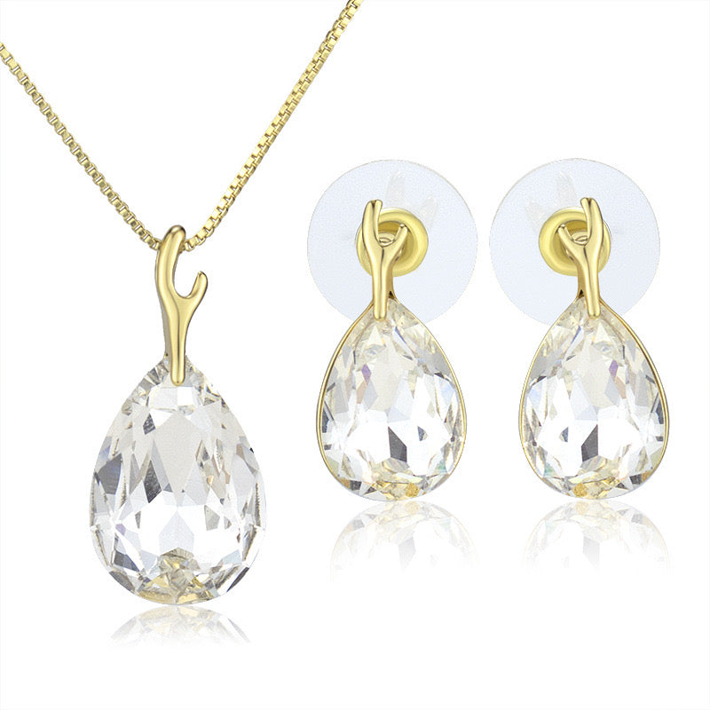 Antler drop Necklace and Earrings Matching Set