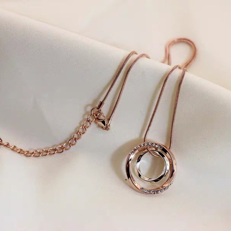 Double loop Matching Necklace and Earrings Set