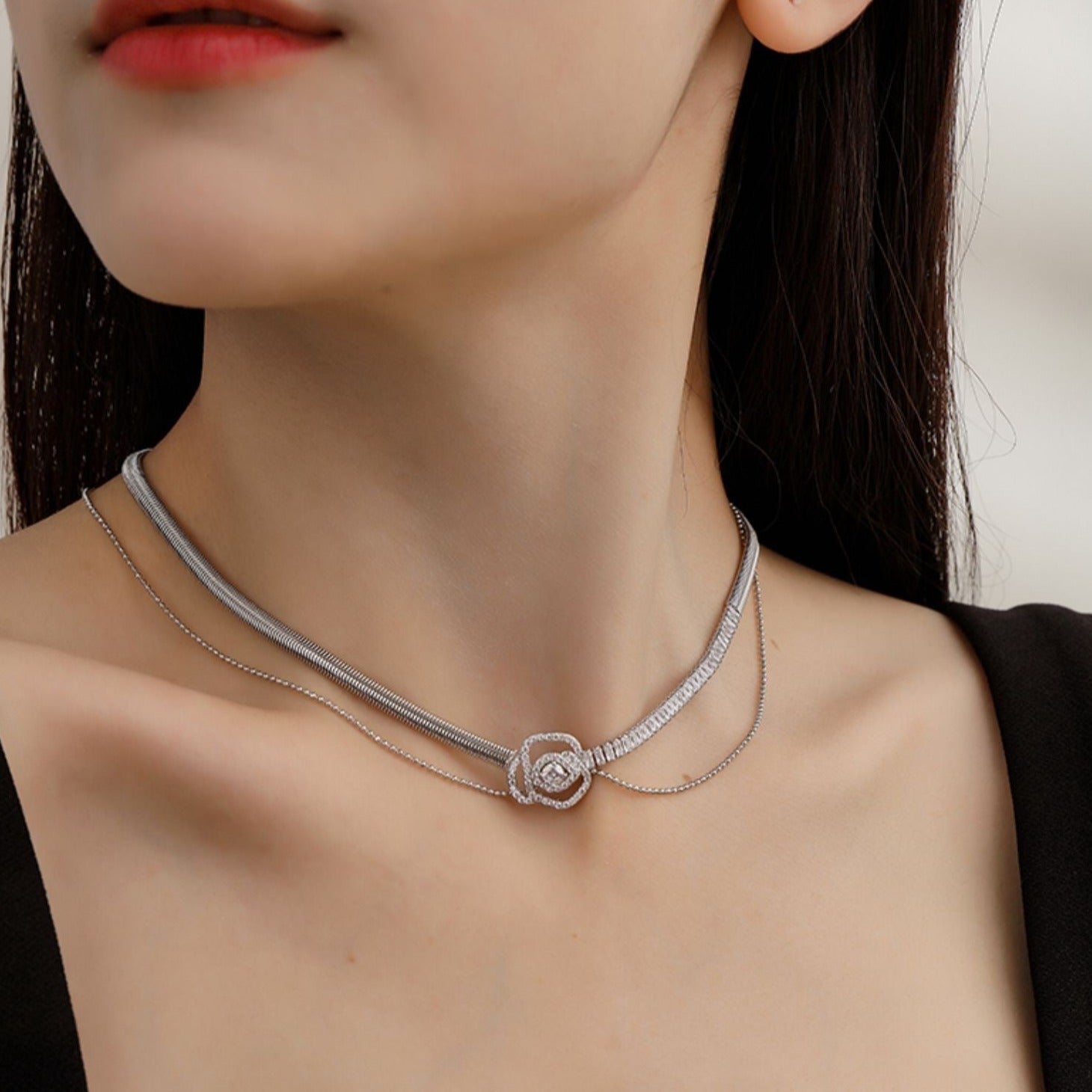 Camellia Blossom Choker Necklace