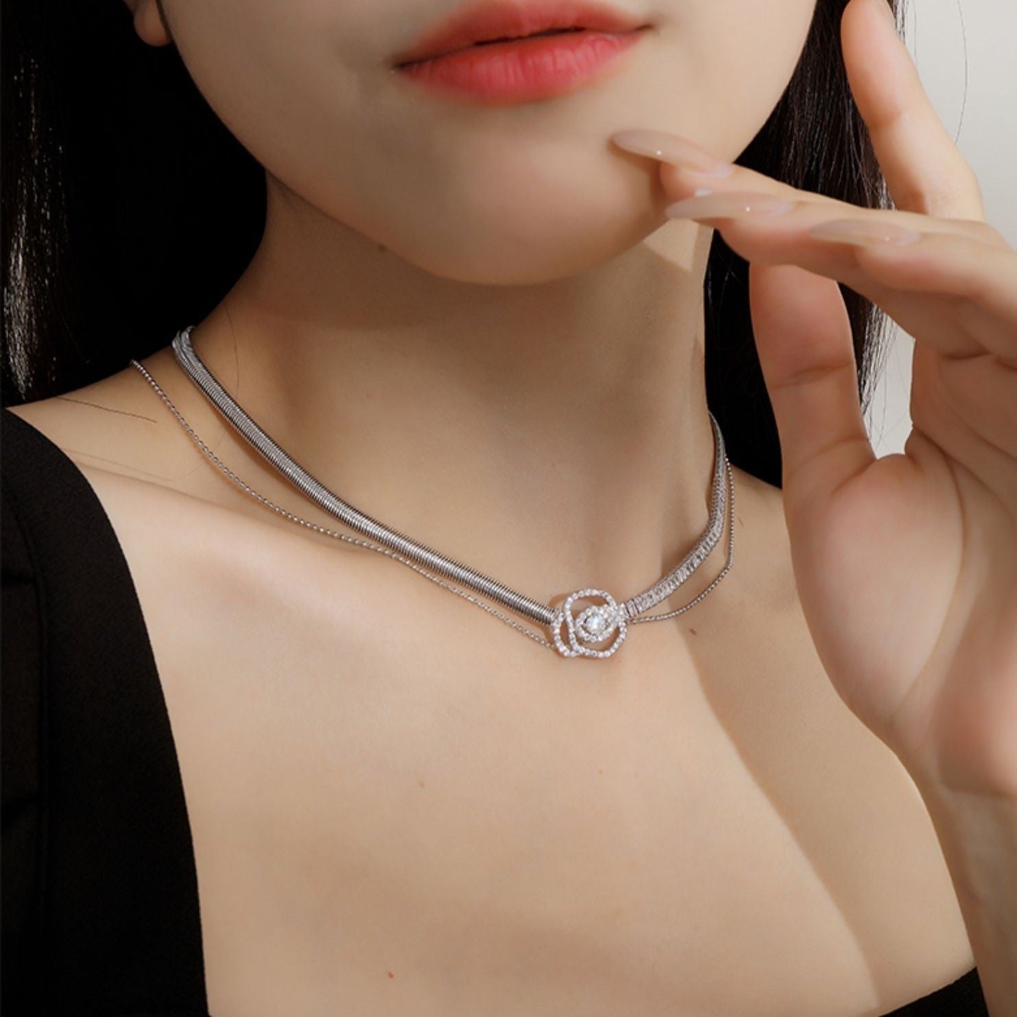 Camellia Blossom Choker Necklace