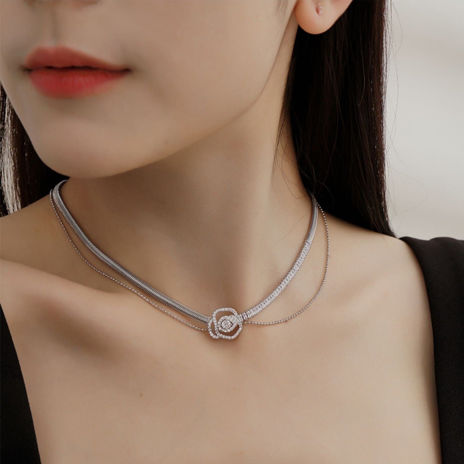 Camellia Blossom Choker Necklace