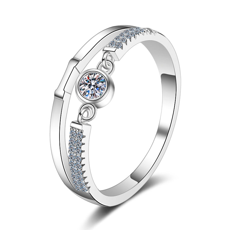 Moissanite Diamond Double hoop ring