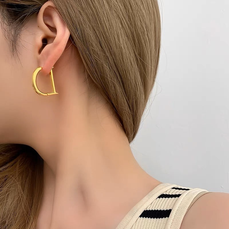 D Initial Earrings
