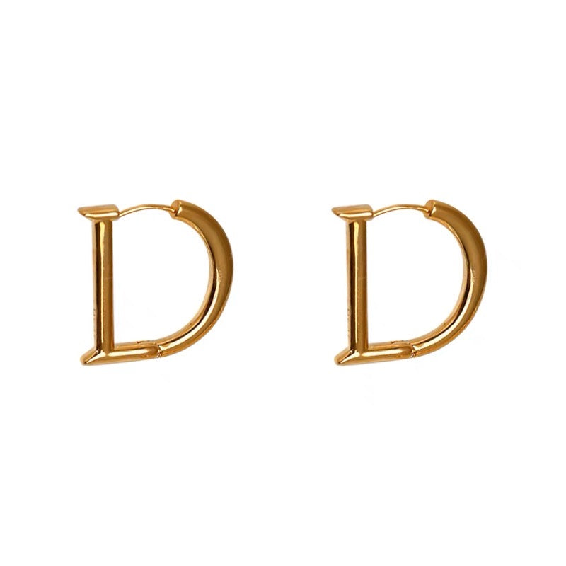 D Initial Earrings