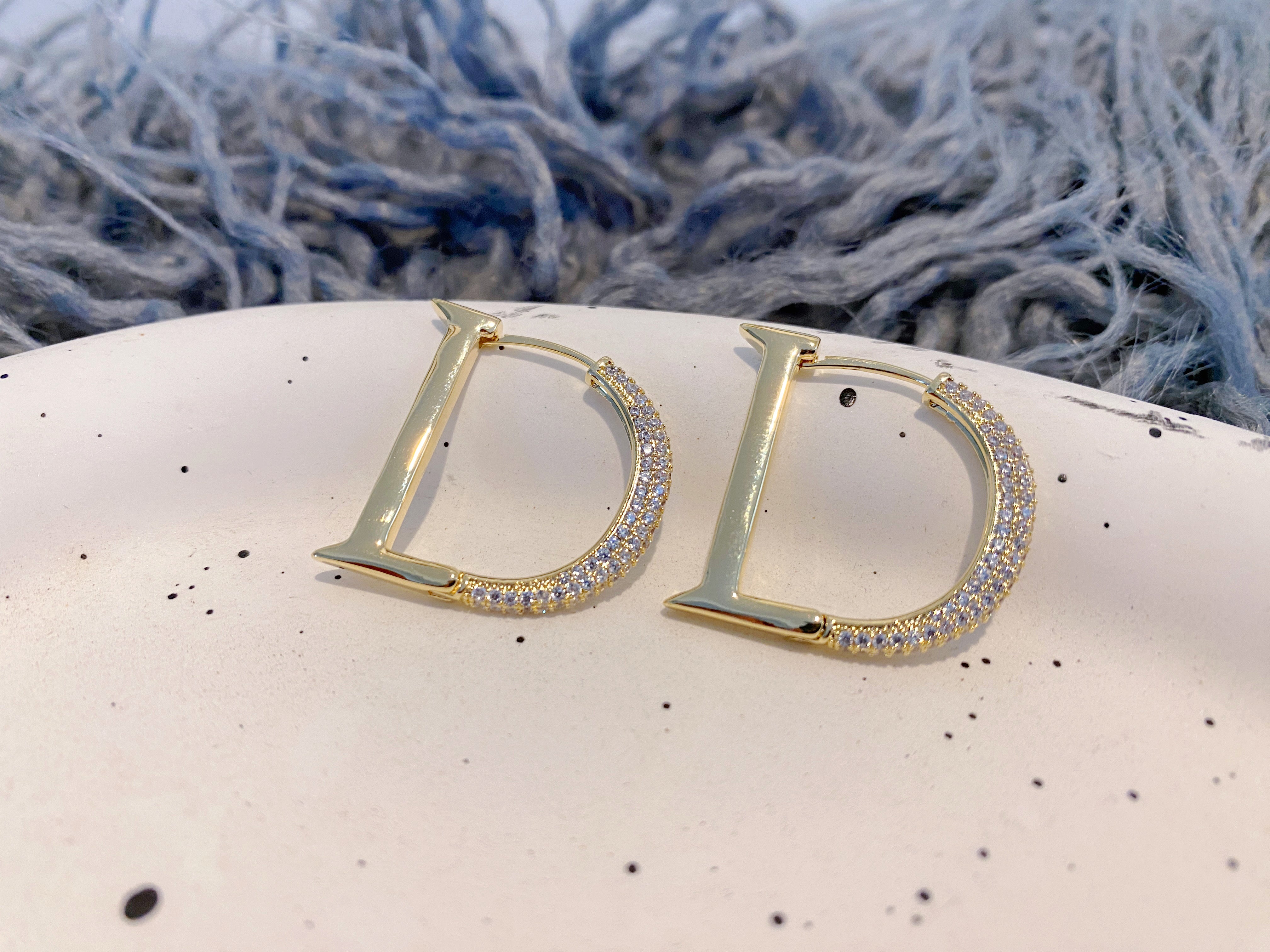 D Initial Earrings