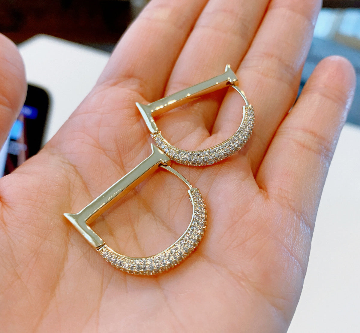D Initial Earrings
