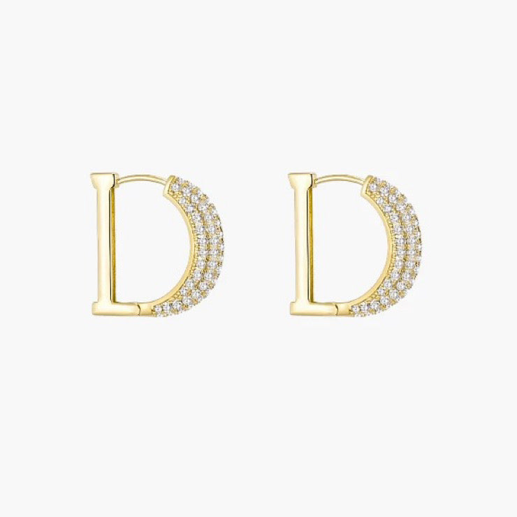 D Initial Earrings