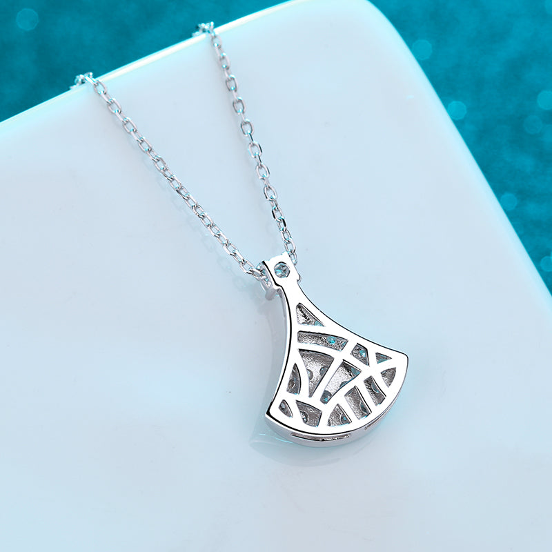 Moissanite Diamond fan necklace