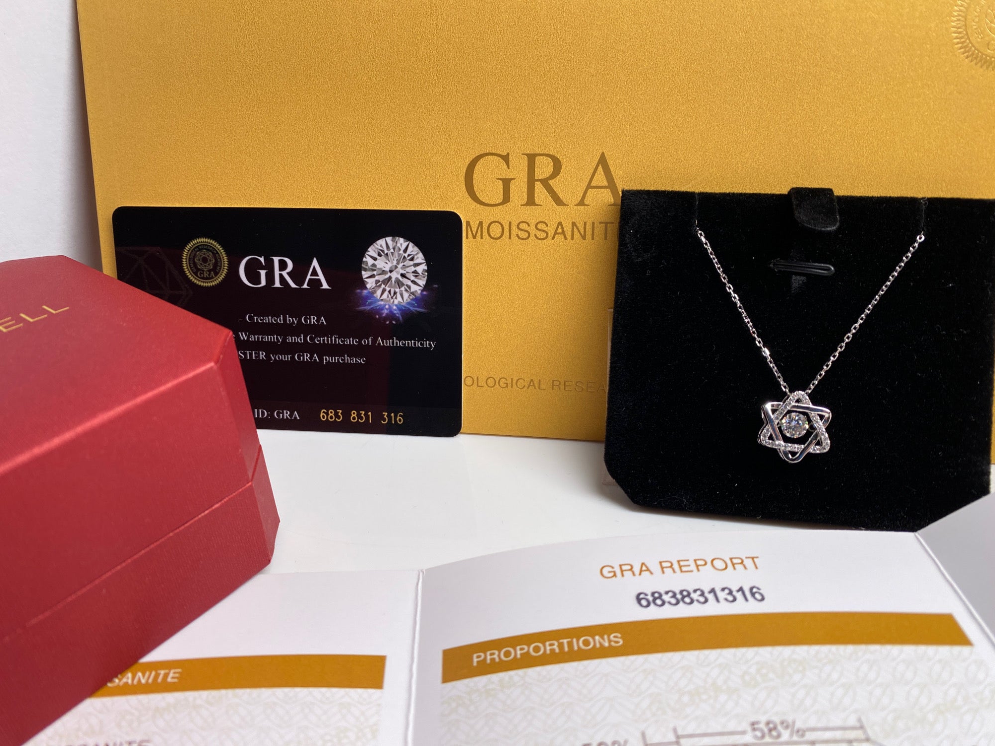 Hexagram Pendant 0.5CT Moissanite diamond Necklace