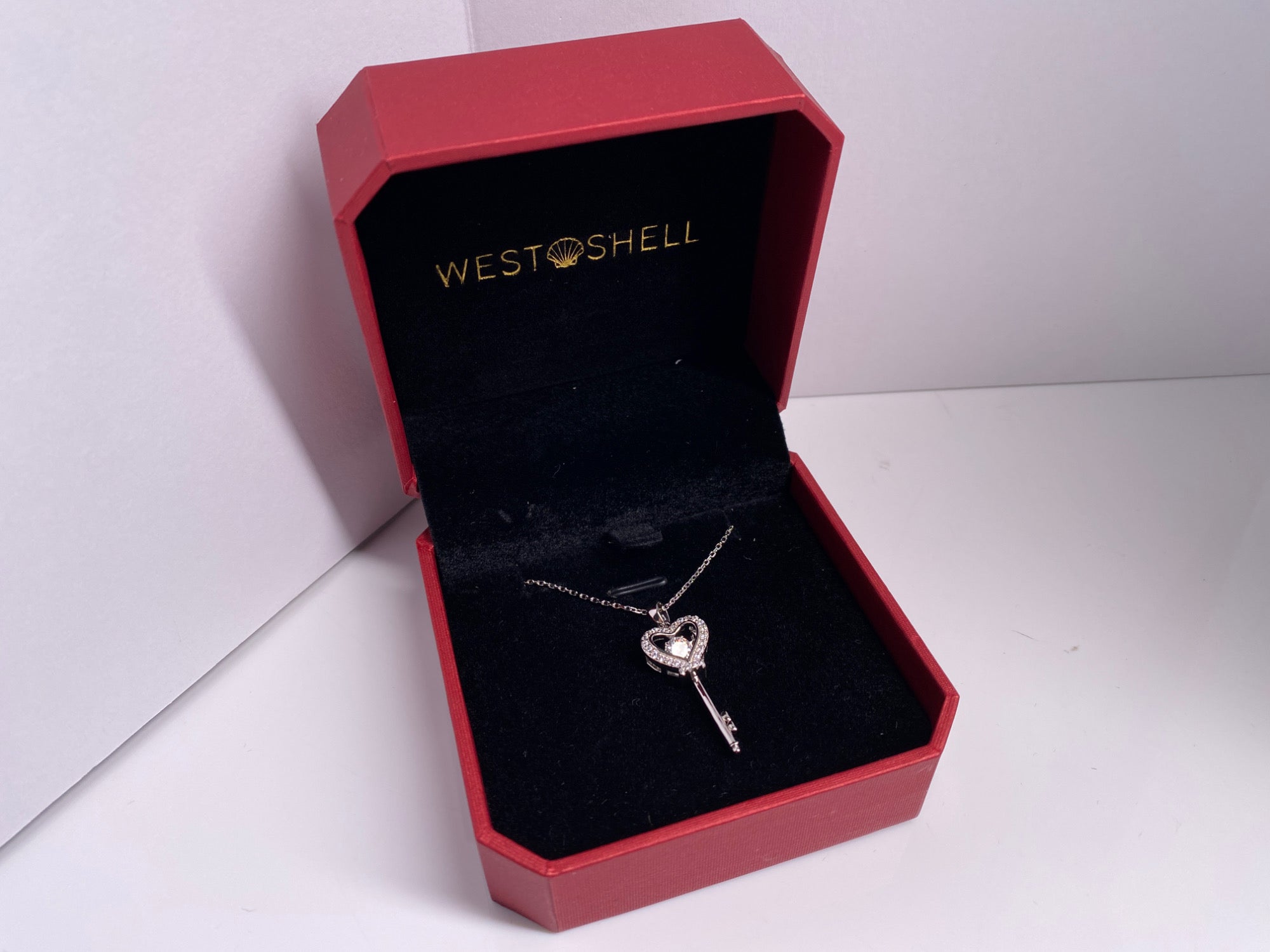 Moissanite Diamond Key Pendant Necklace 0.5CT