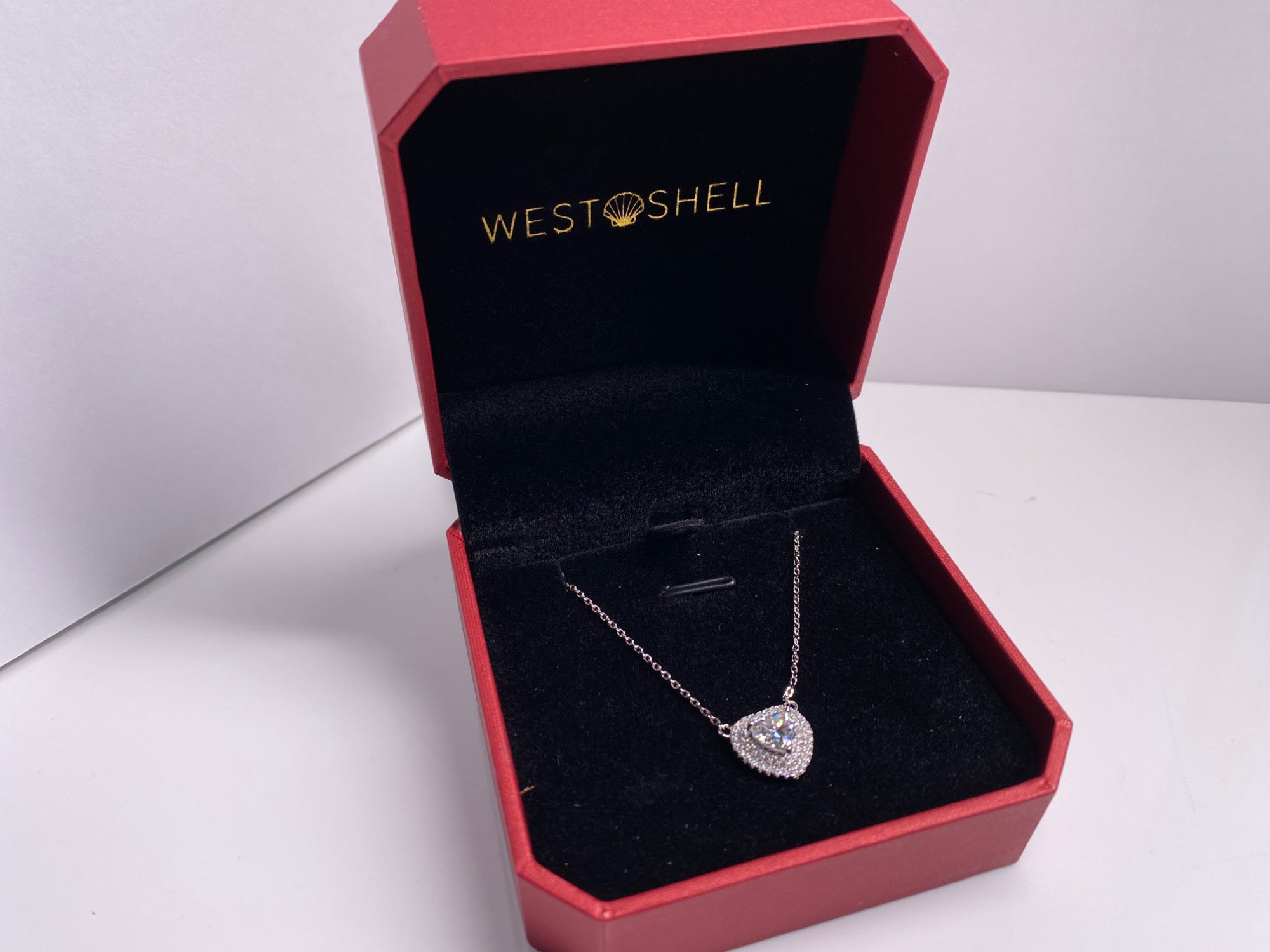 Moissanite diamond Heart pendant necklace 1.0CT