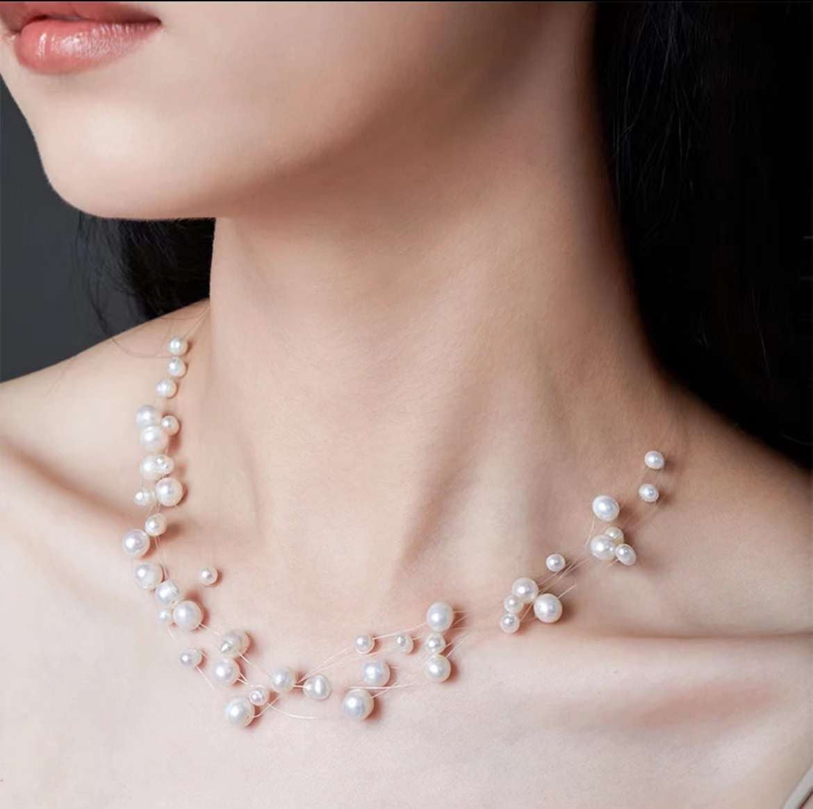 Baby's Breath freshwater pearl necklace