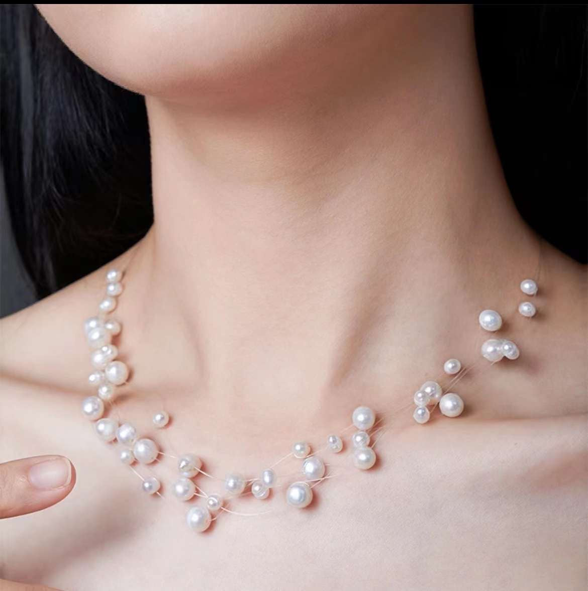 Baby's Breath freshwater pearl necklace