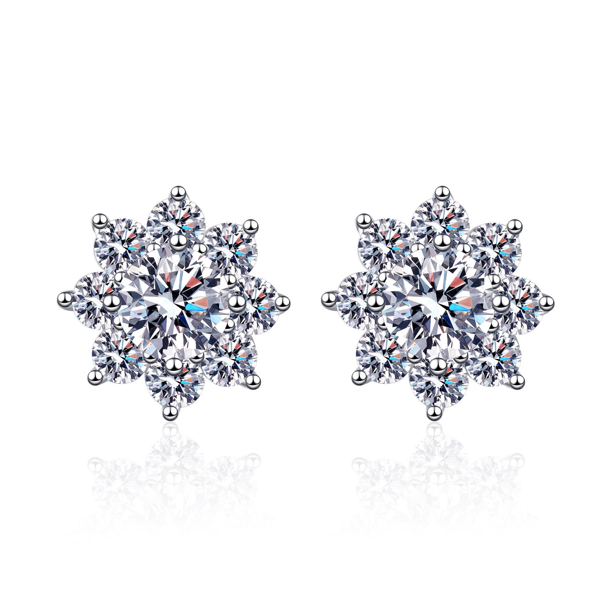 Moissanite Diamond Snowflake Stud
