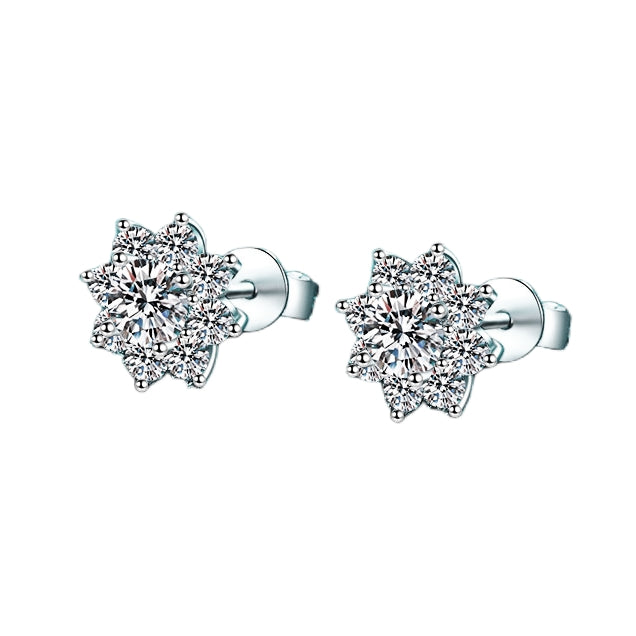 Moissanite Diamond Snowflake Stud
