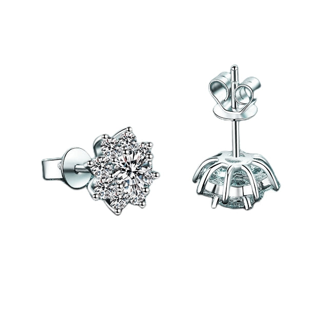 Moissanite Diamond Snowflake Stud