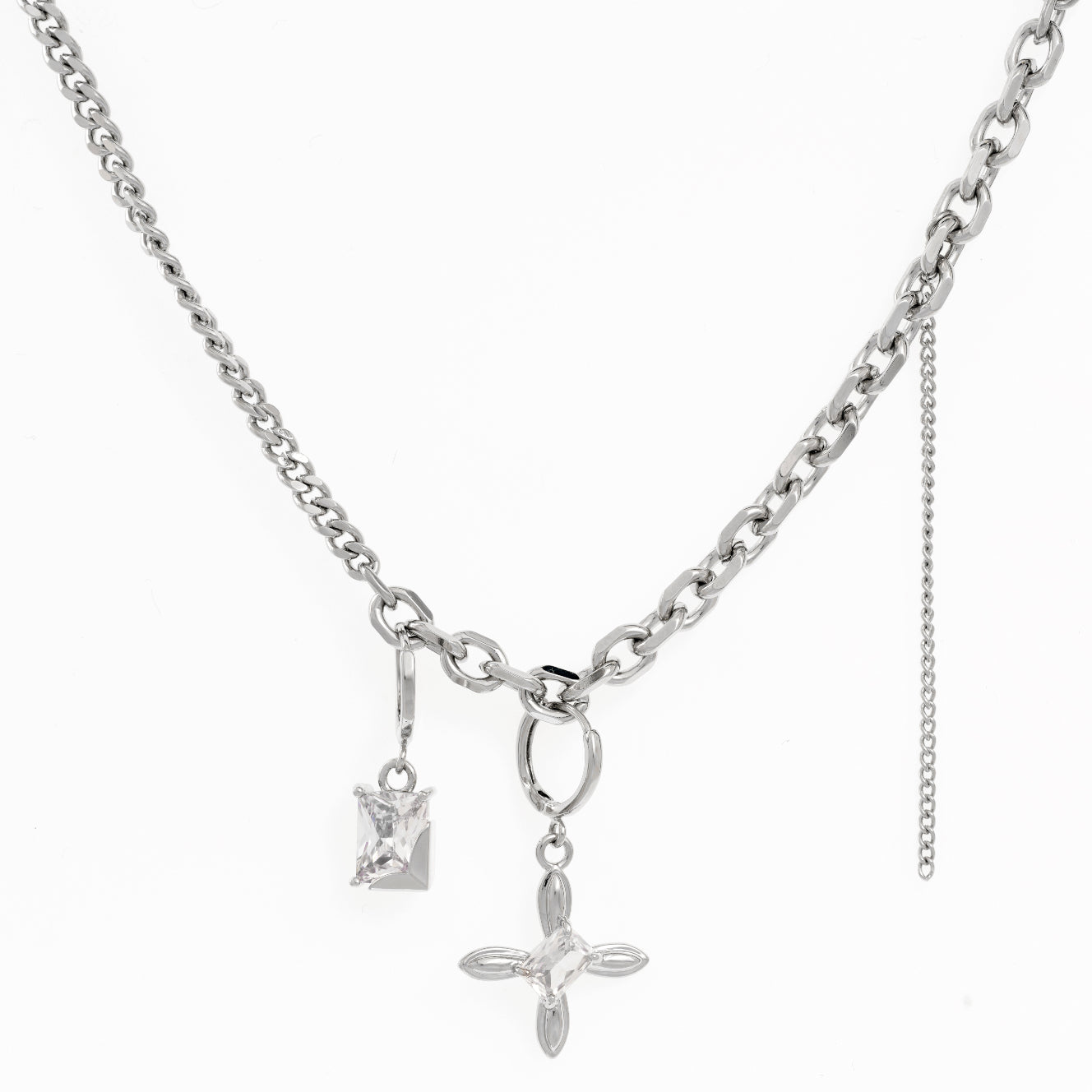 Crystal Cross Necklace and Bracelet Set