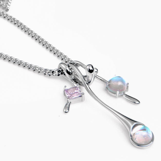 Crystal opal drops Necklace bracelet set