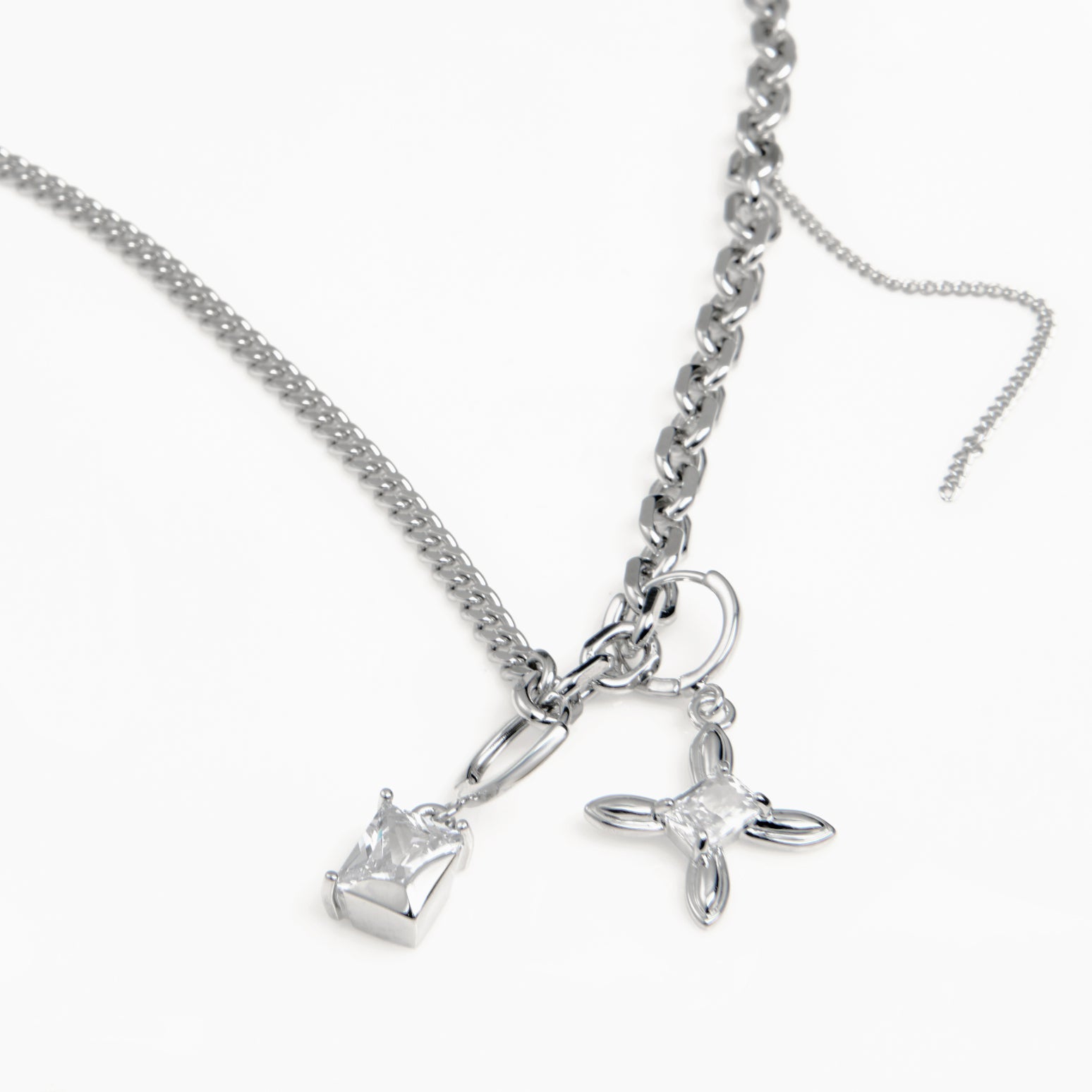 Crystal Cross Necklace and Bracelet Set