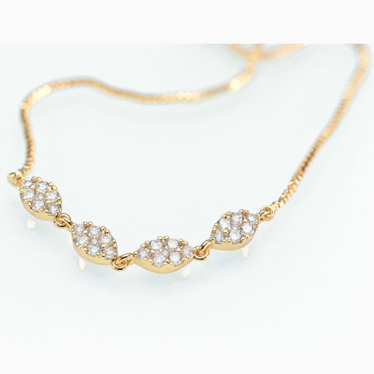 Gold Plated Bracelet with Zirconia Inlay Quick-Fit