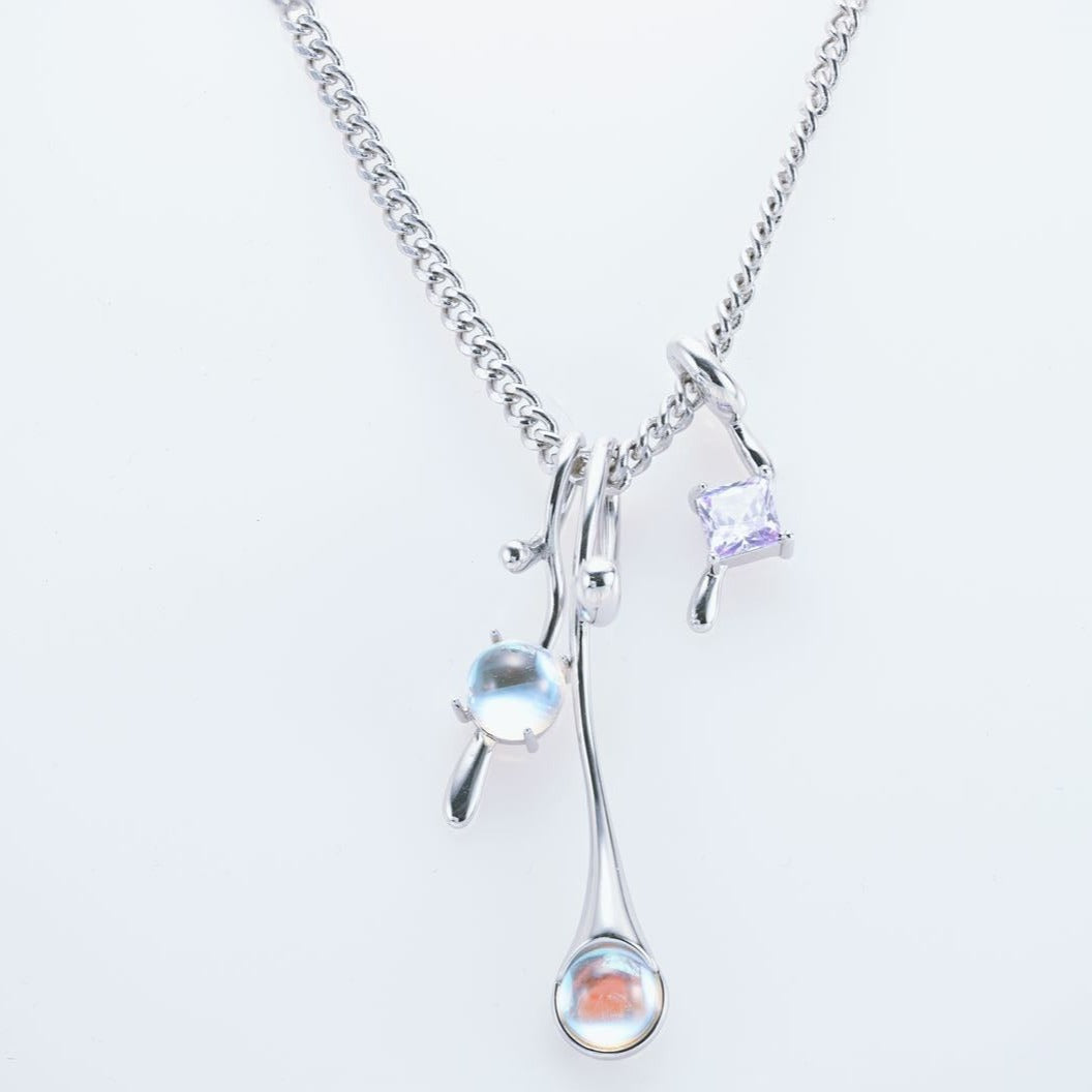 Crystal opal drops Necklace bracelet set