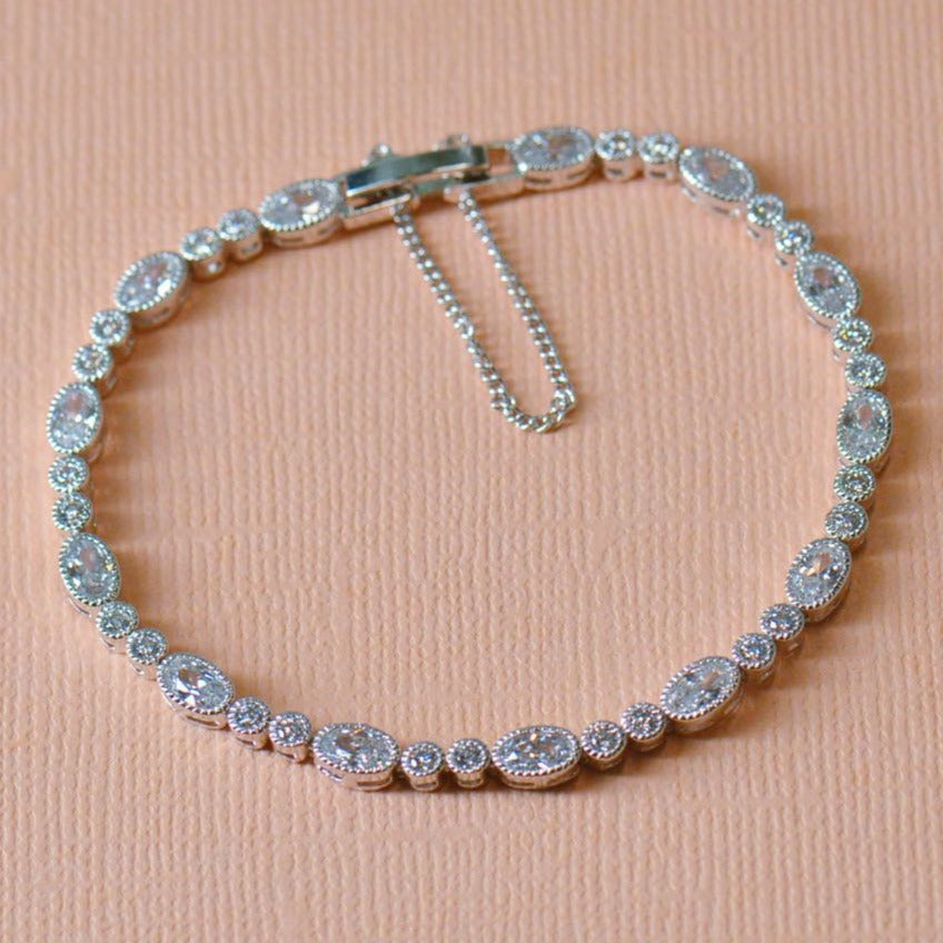 Crystal opal drops Necklace bracelet set