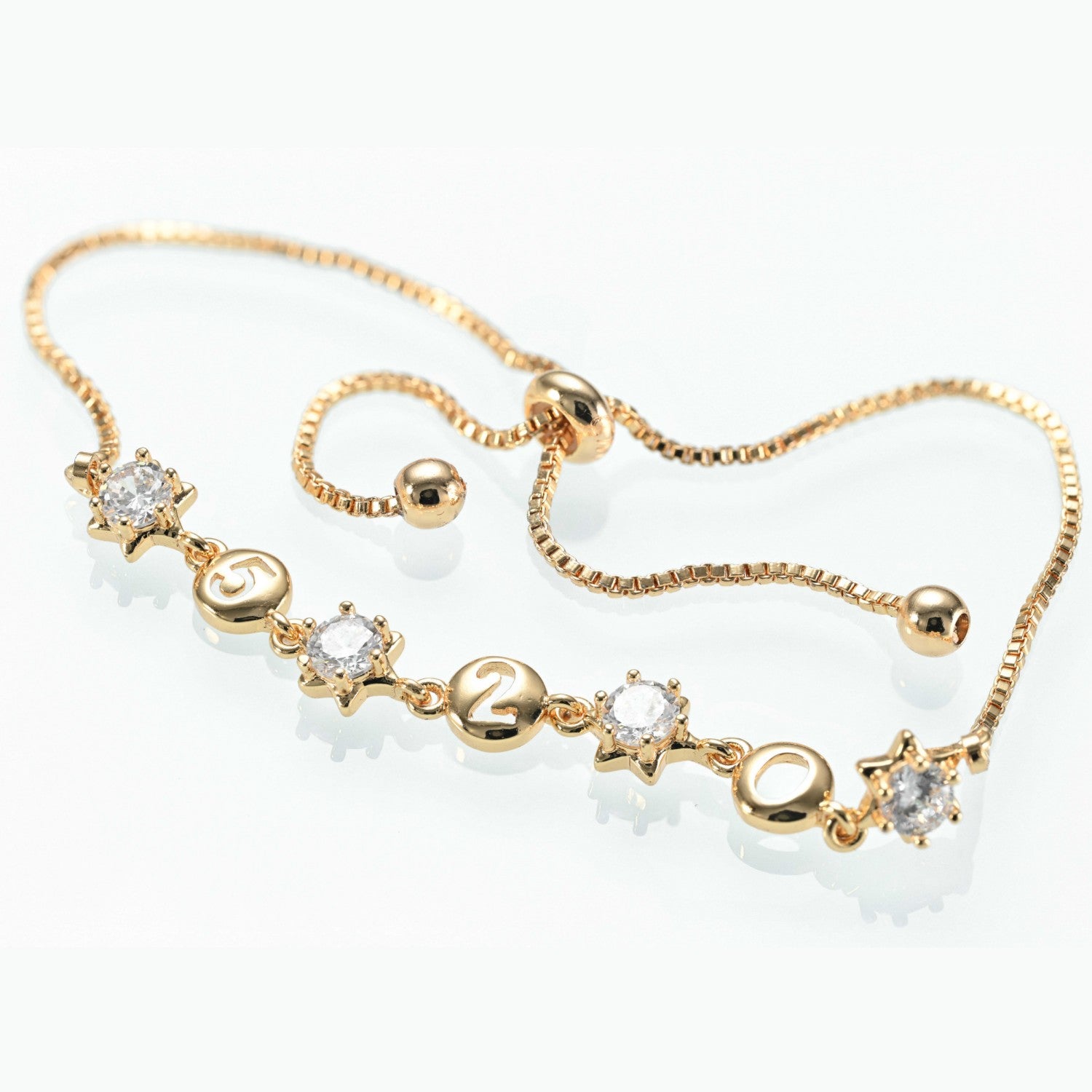 Adorable slang "520" Bracelet gold plated