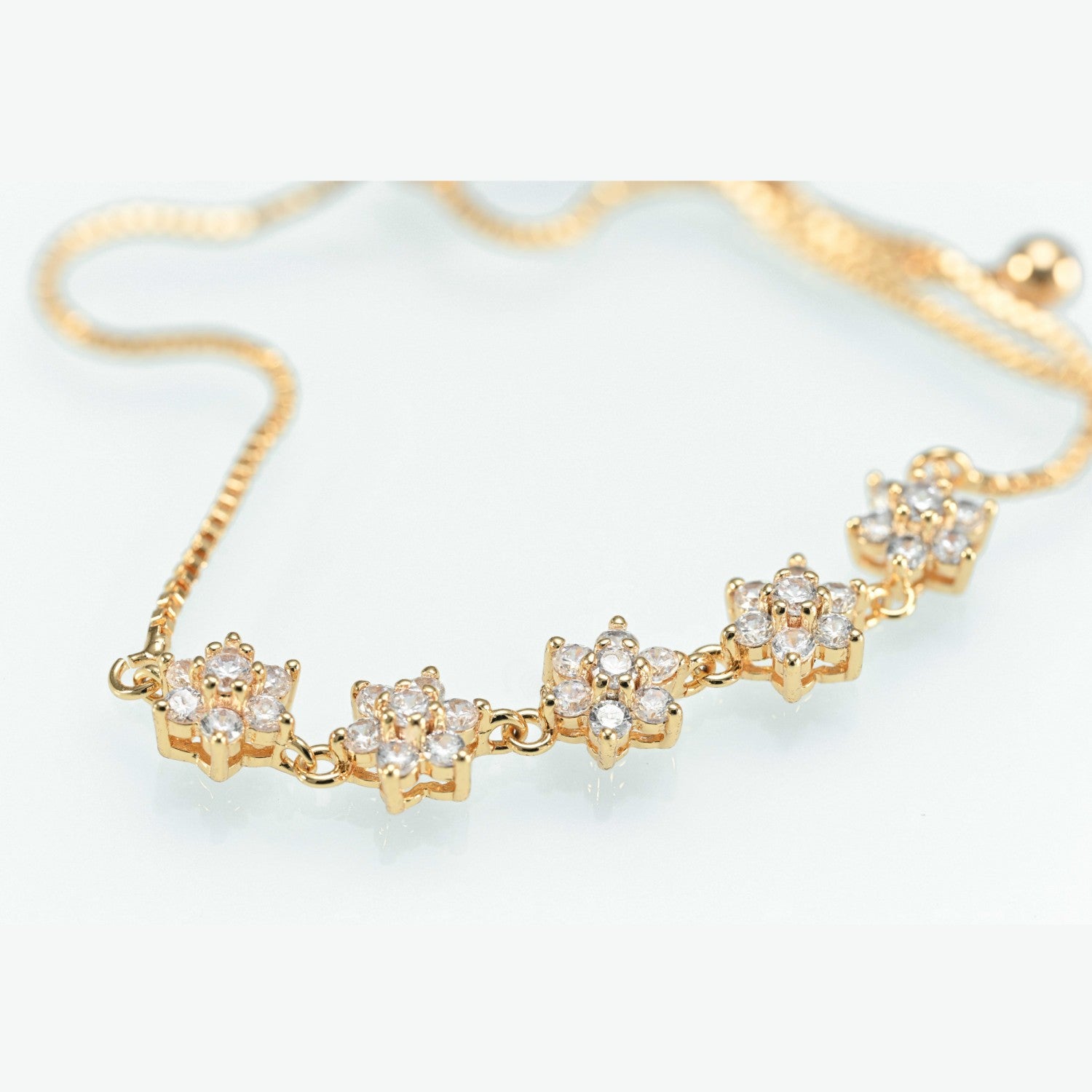 Gold-Plated Flower Bracelet