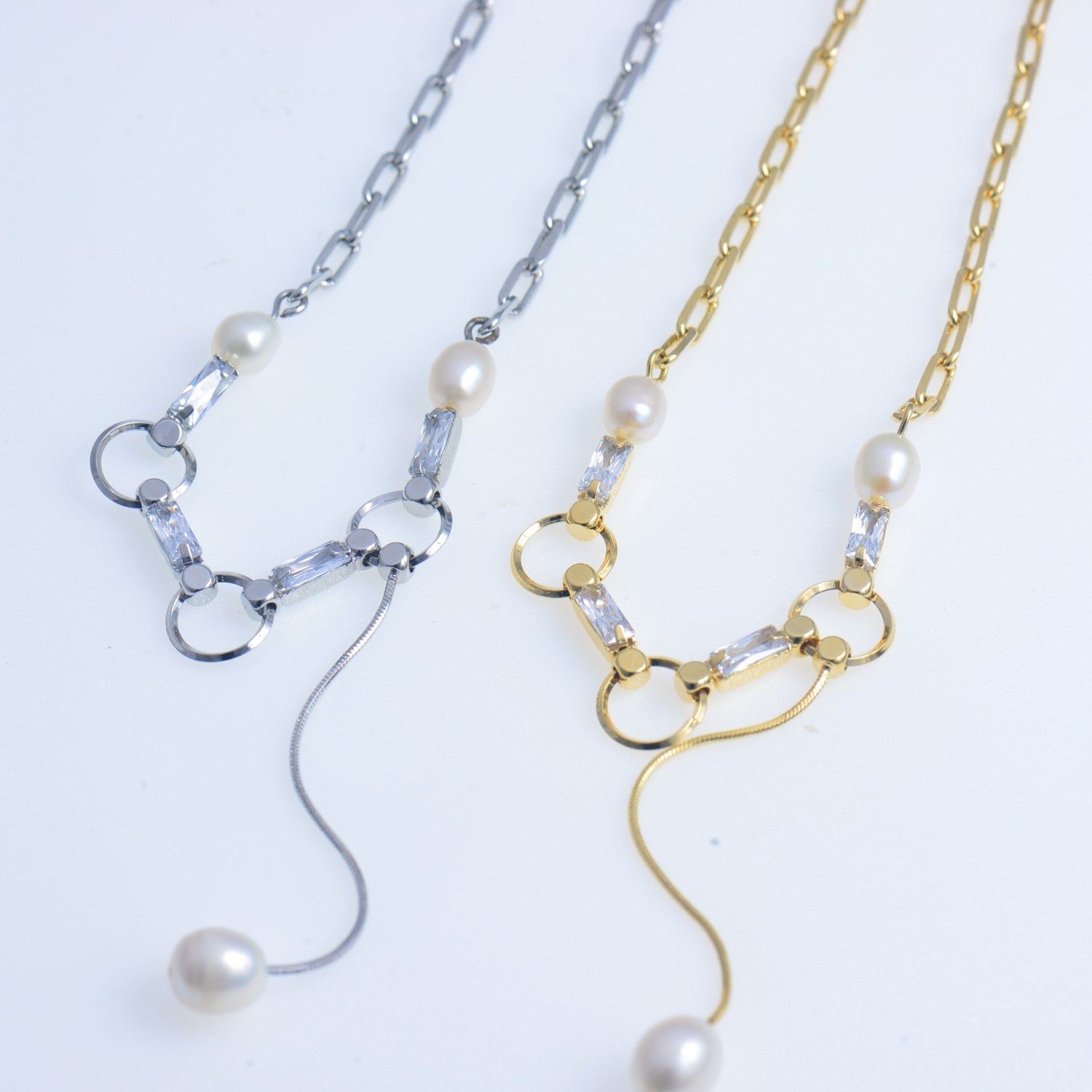 Elegant pearl&CZ Necklace