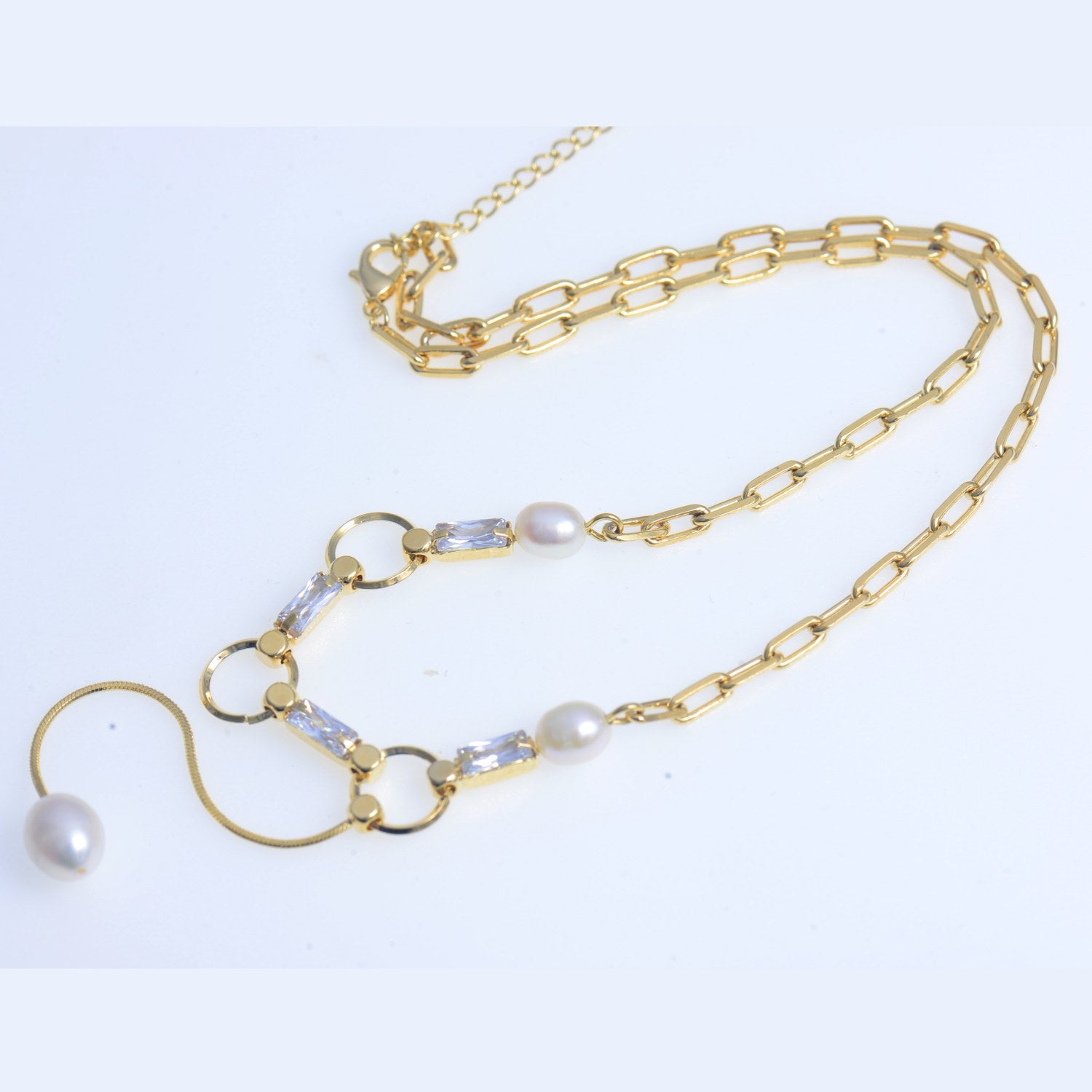 Elegant pearl&CZ Necklace